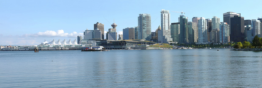加拿大温哥华不列颠哥伦比亚市中心天线全景和码头图片
