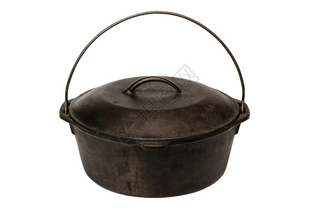 孤立的铁锅背景图片