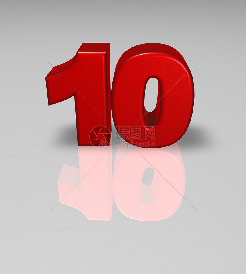 10号周年数数数学红色生日插图纪念日图片