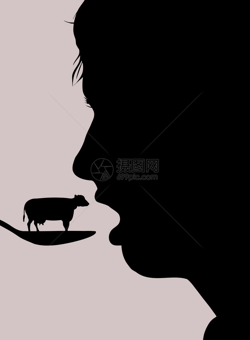 食牛牛插图食肉食物猪肉动物牛肉午餐图片