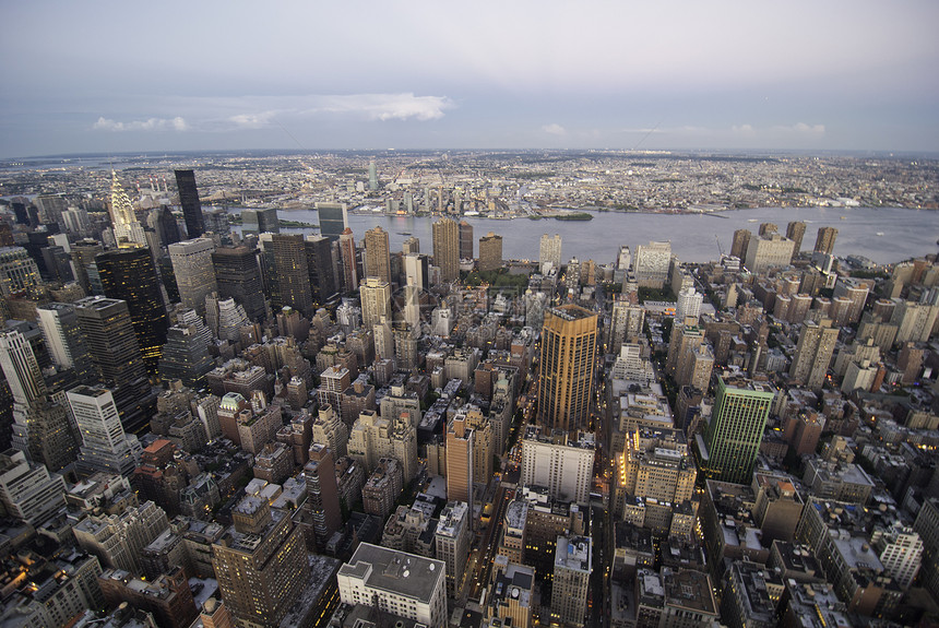 纽约市夜景天窗之夜景观办公室城市日出帝国建筑物商业日落历史性市中心图片