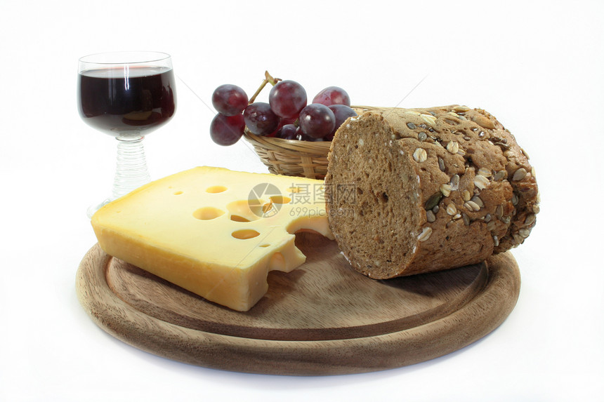 奶酪一块品种面包黄色享受酒杯市场篮子牛奶乳制品食物图片