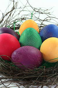 复活节篮篮庆典彩蛋背景图片
