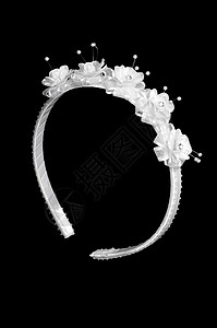 黑色的白花纹头带背景图片