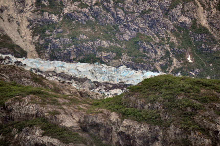 阿拉斯加冰川蓝色爬坡丘陵山脉冰山图片