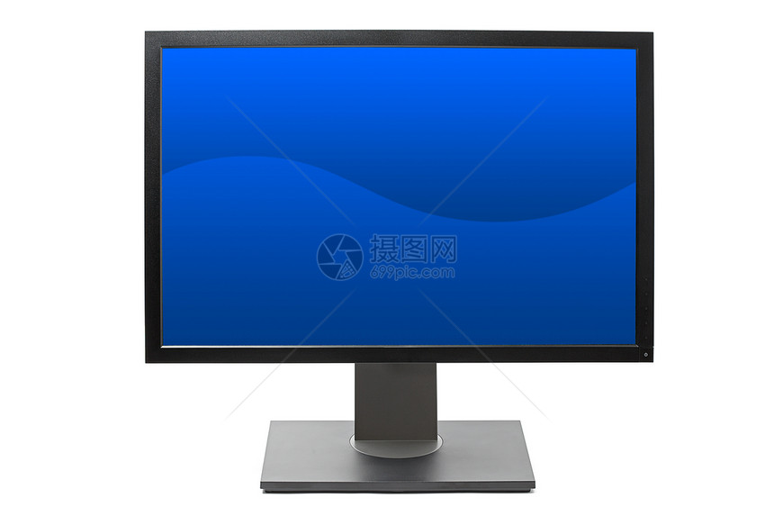 孤立的计算机监视器电脑屏幕展示晶体管控制板白色纯平液晶薄膜图片