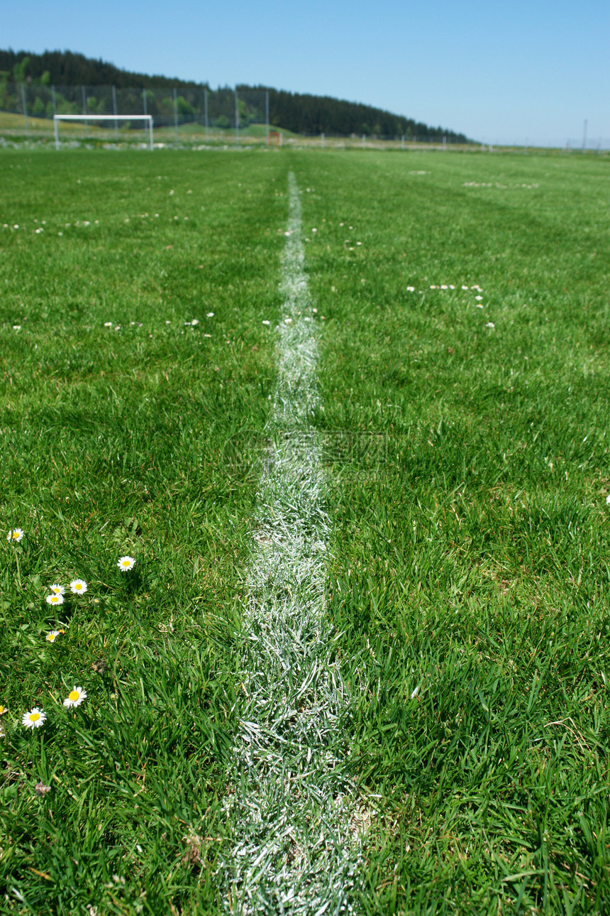 足球草地草皮操场地形游戏场地地面线条白色绿色图片