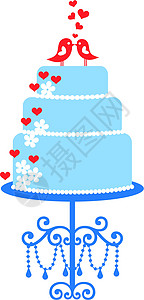 带鸟儿 矢量的婚礼蛋糕背景图片
