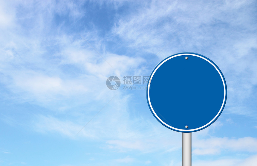 蓝天为空白圆形符号旅行运输街道插图圆圈速度车道艺术木板蓝色图片