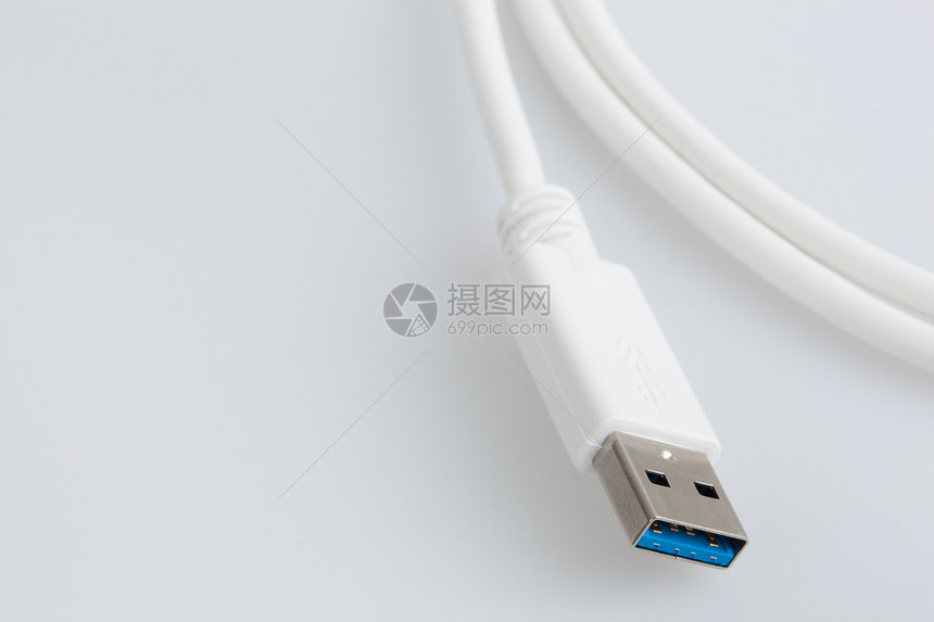 白色 UUSB 电缆塑料渠道连接器网络电子标准金属信号力量电脑图片