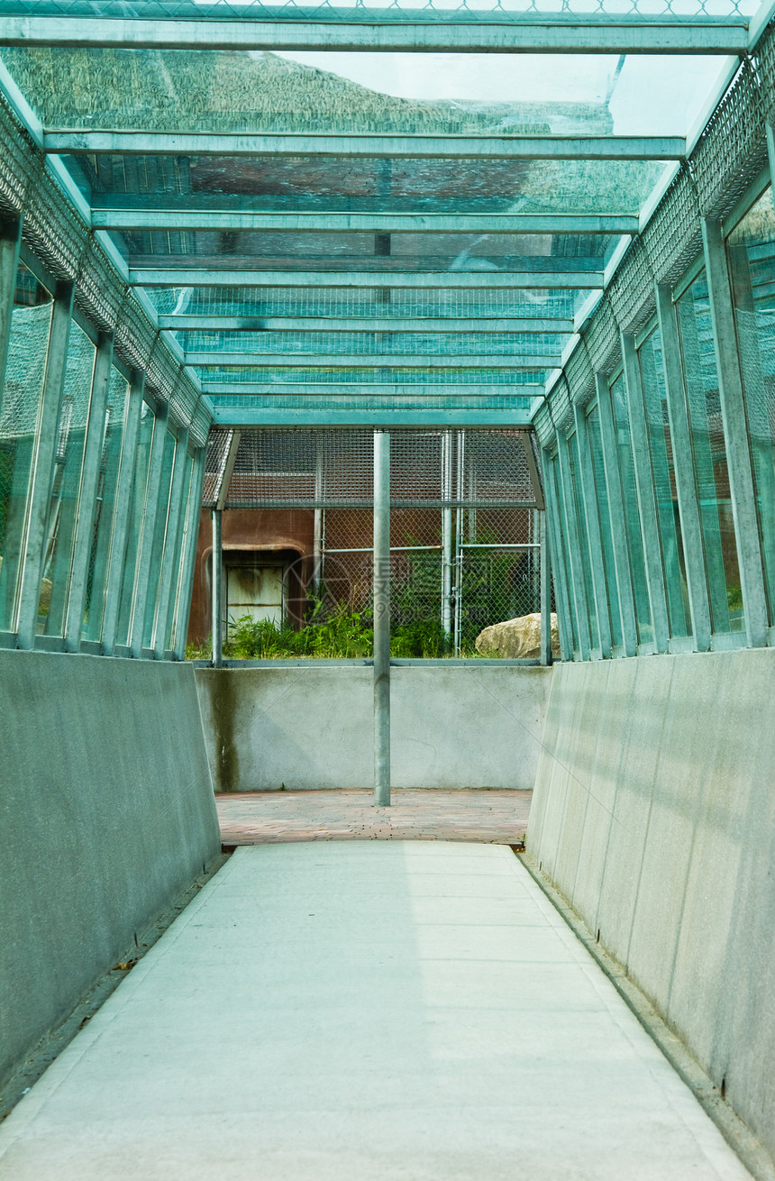 玻璃隧道建筑物围墙蓝色建筑小路走廊天空屋顶入口玻璃墙图片