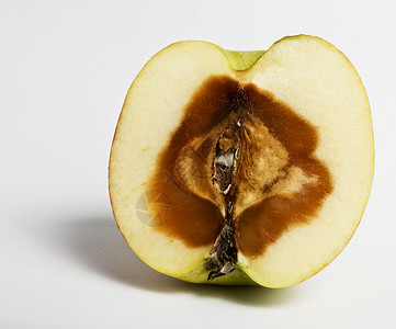 坏苹果化粪池营养品心皮食物绿色横截面腐烂棕色农村高清图片