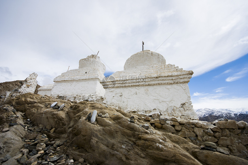 印度莱赫谢伊宫的圣殿文化寺庙旅行经幡佛塔图片