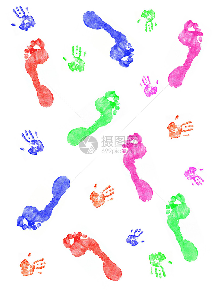 印刷棕榈彩虹墨水身份个性痕迹工艺烙印手指绘画图片