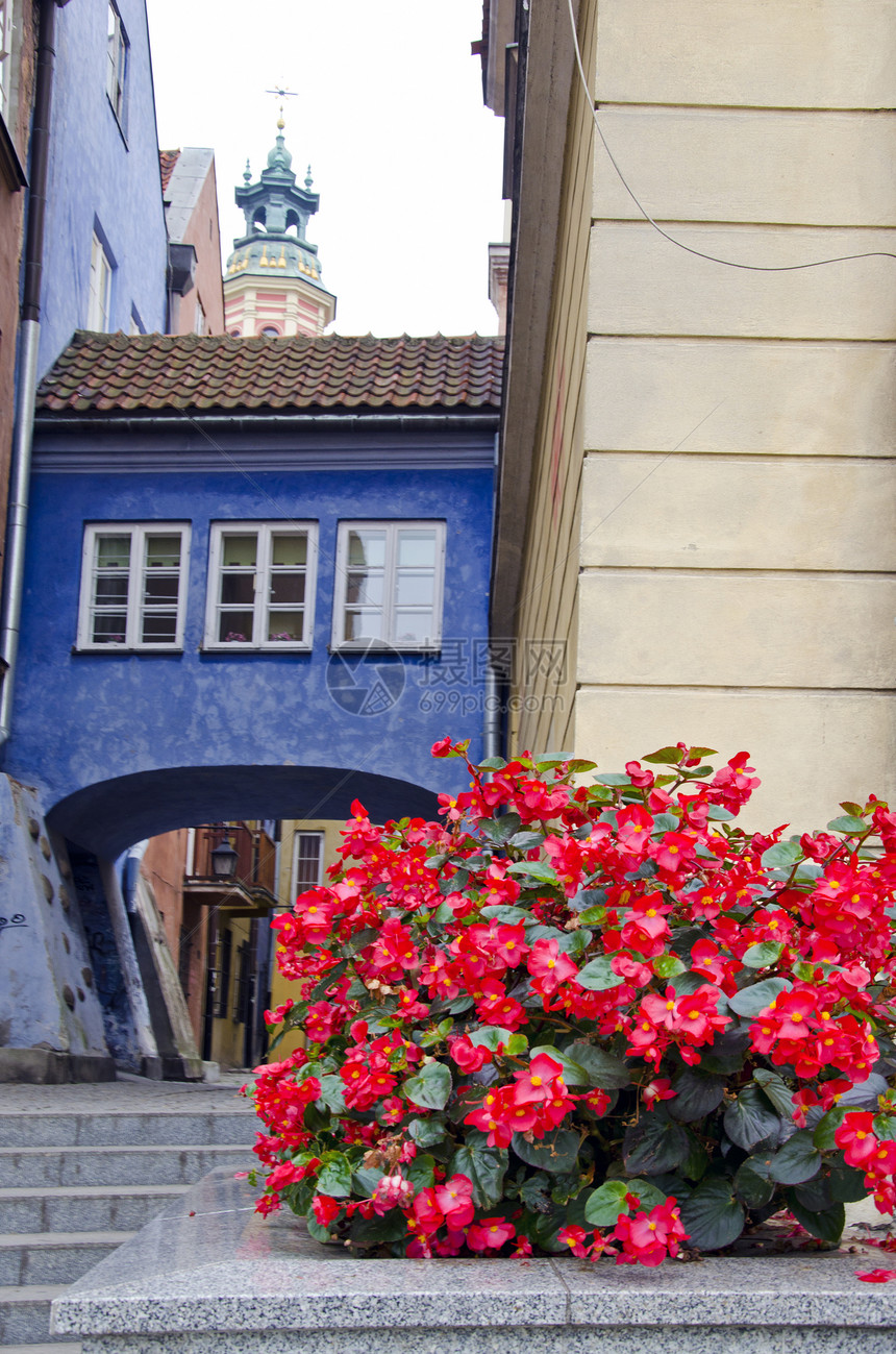 波兰首都华沙古老城镇建筑学建筑景观博物馆游客蓝色街道历史性抛光旅行图片