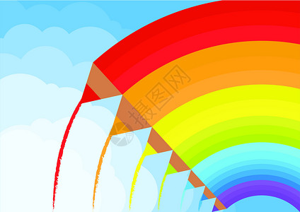 接天连叶天空中彩虹概念的矢量背景叶彩虹概念办公室木头墙纸教育商业橡皮光谱学校绘画作者插画