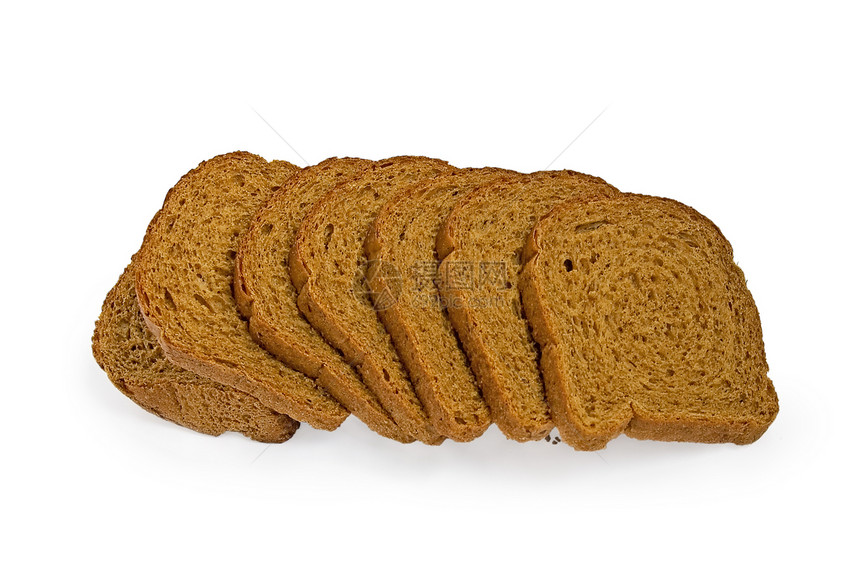 切黑麦面包海绵状服务白色饮食硬皮棕色糕点图片