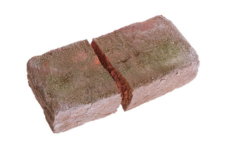 分离的碎砖红色石匠建筑材料水平黏土裂缝白色石质石头背景图片
