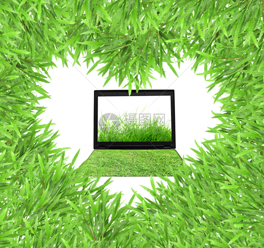 绿色生态友好型设计概念电子力量太阳环境生物电脑控制板回收插图笔记本图片