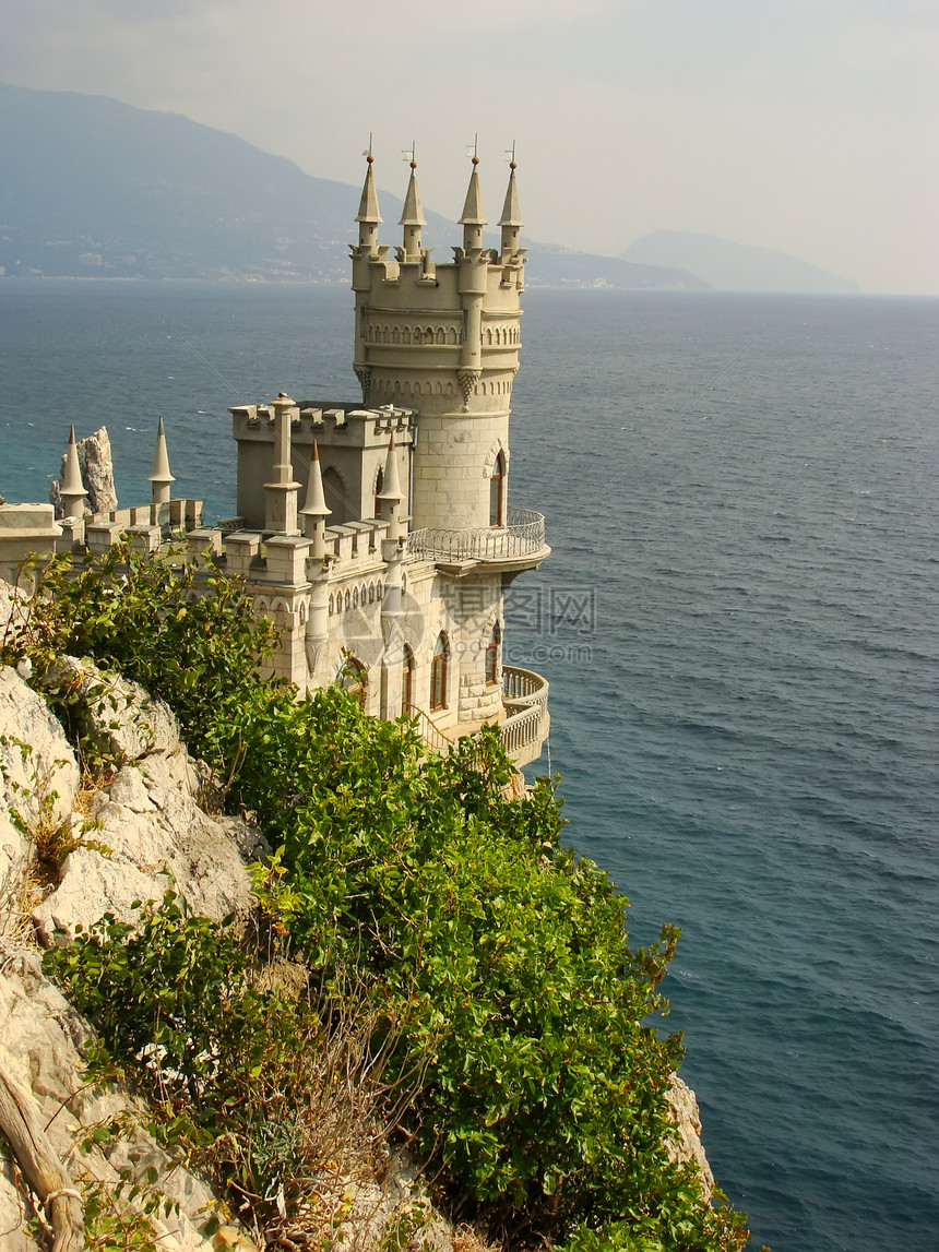 斯瓦洛的巢穴城堡 乌克兰克里米亚海岸纪念碑黑色地标建筑学旅行海岸线支撑海洋建筑图片