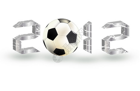 2012年标志和白色背景的足球足球背景图片