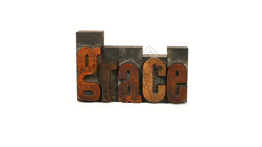 珍爱和平字体Grace - 发印单词背景