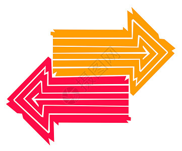 两箭头协会黄色红色线条橙子交换指针背景图片