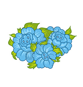 白色背景上孤立的蓝色花朵背景图片