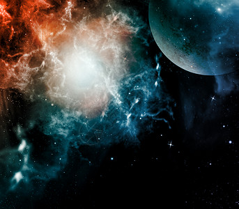 宇宙空间星星行星插图背景图片