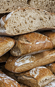 面包堆叠竞选产品脆皮市场食物营养棕色背景图片