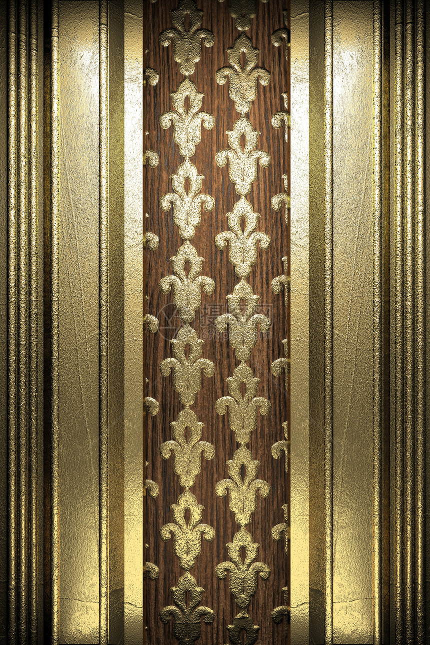 木本金黄金奢华艺术插图装饰金属反射金子木头抛光风格图片