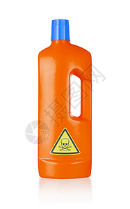 塑料瓶的清洁剂 有毒物颅骨治疗瓶子浴室产品肥皂化学品烧瓶橙子补给品背景
