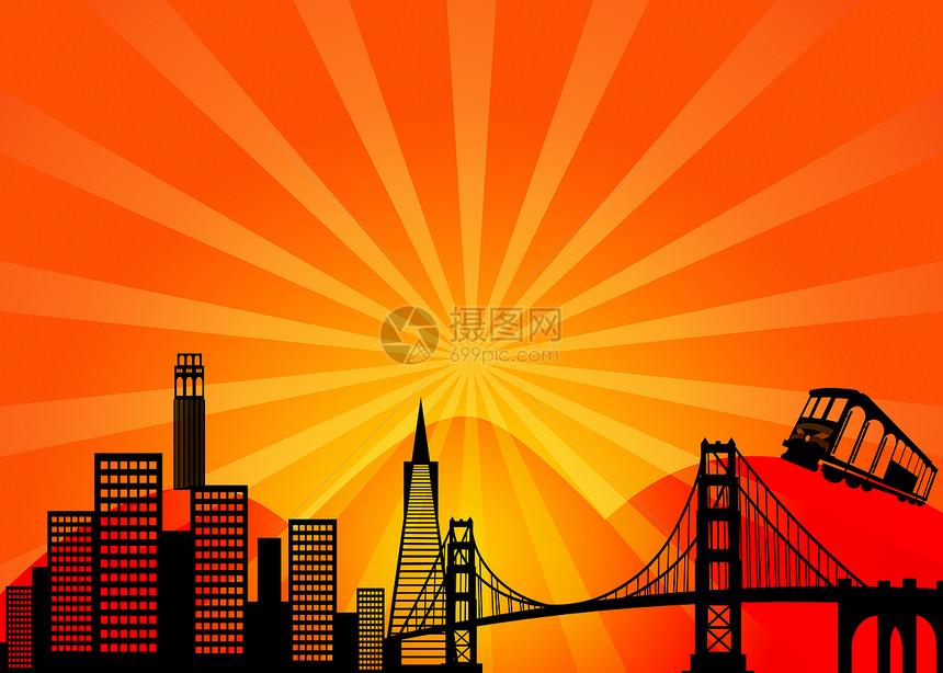 旧金山加利福尼亚市天线剪贴板图片