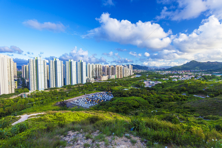 香港天天丁水维区蓝色住房财产土地植物城市天空民众住宅家庭图片