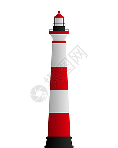 灯塔信号白色航行航海插图海洋红色导航支撑海岸背景图片