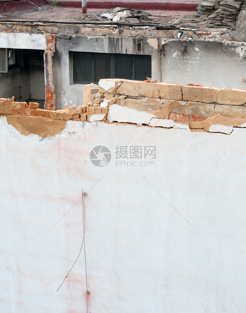 拆解建造废墟破坏建筑瓦砾房子工业危险图片