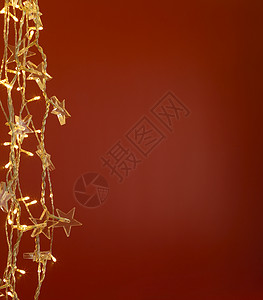 圣诞光星星圣诞红色饰品背景图片