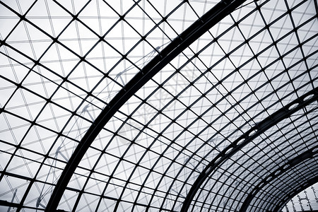 屋顶建筑框架色调车站光束建造建筑学玻璃背景图片