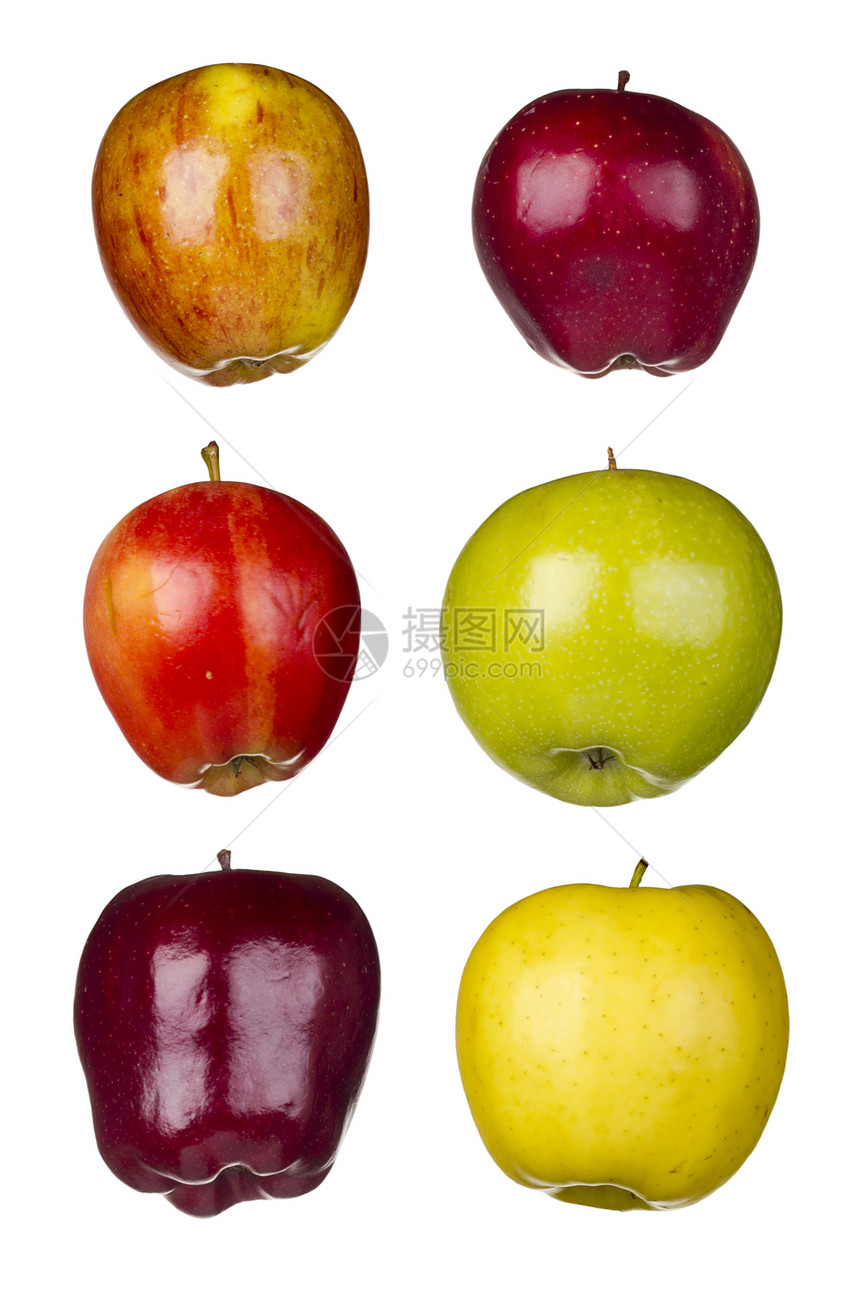 六种不同的苹果图片