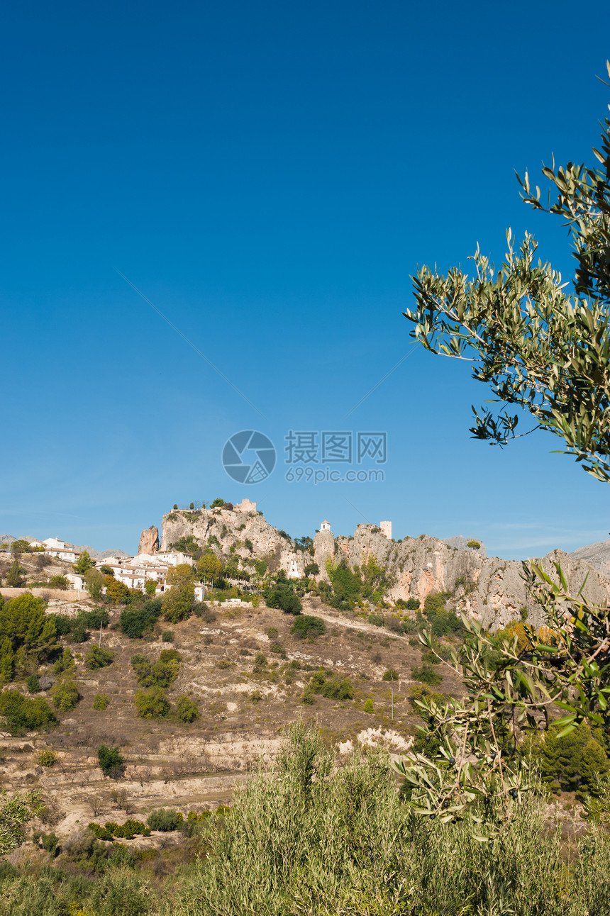 瓜达列斯特风景遗产地标村庄旅游城堡首脑山脉历史性山顶图片