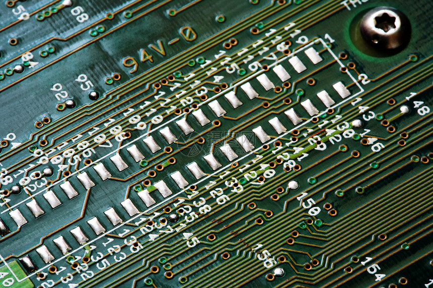电子科学单元黄色电脑电路数字电子产品金属蚀刻宏观图片