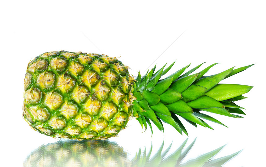 菠萝黄色食物热带水果白色绿色图片
