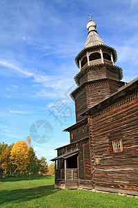 木制教堂里诺夫哥罗德荒野高清图片