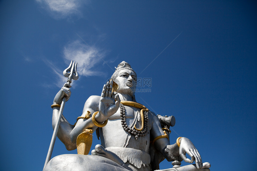 希瓦神像勋爵祷告寺庙历史偶像蓝色文化雕像建筑旅游精神图片
