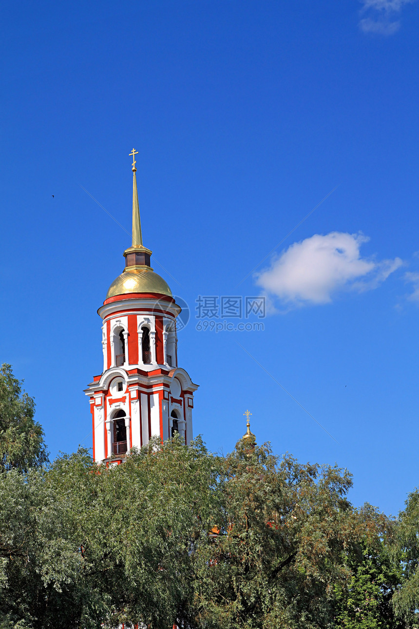 高塔正统教堂旅行圆顶天炉假期天空纪念碑大教堂历史地标穹顶图片