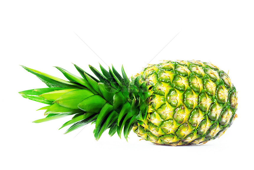 菠萝食物水果黄色热带绿色白色图片