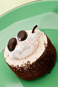蛋糕巧克力奶油绿色甜点糕点食物咖啡装饰背景图片