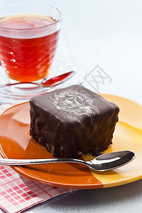 巧克力蛋糕勺子装饰甜点食物蛋糕糕点巧克力背景图片