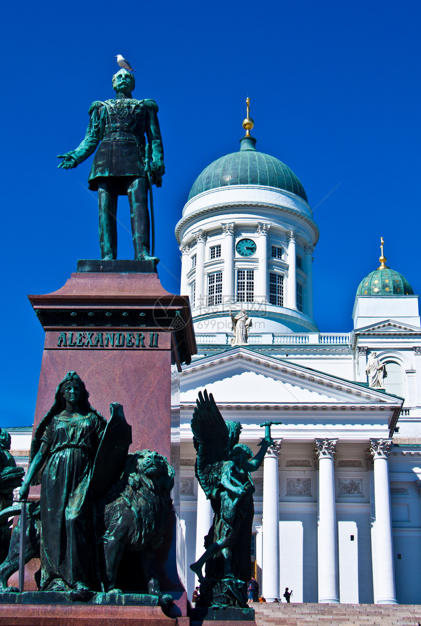 赫尔辛基大教堂正方形建筑楼梯教会大教堂历史性雕像旅行雕塑建筑学图片