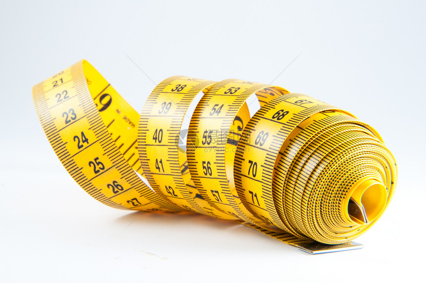 黄测量磁带工具螺旋统治者毫米车削院子高度公制数字黄色图片